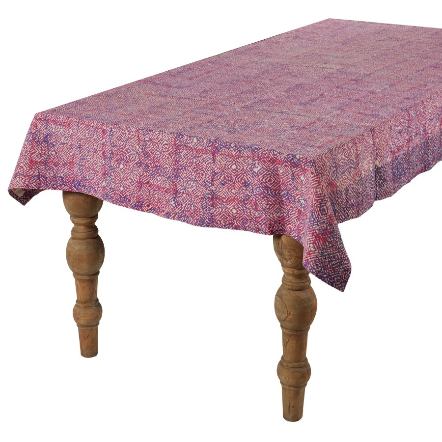 Gregory Parkinson Surround Block-Printed Tablecloth - Raspberry Ink Wholesale