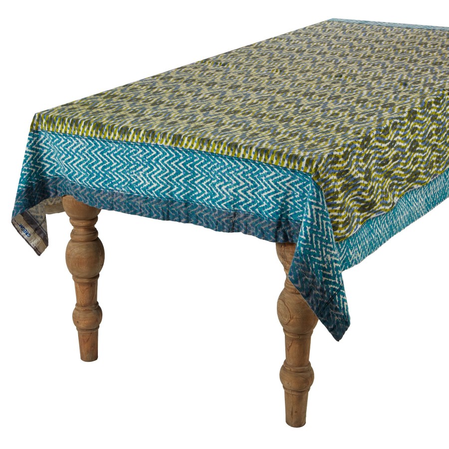 Gregory Parkinson Surround Ikat Tablecloth - Olive Dot Wholesale