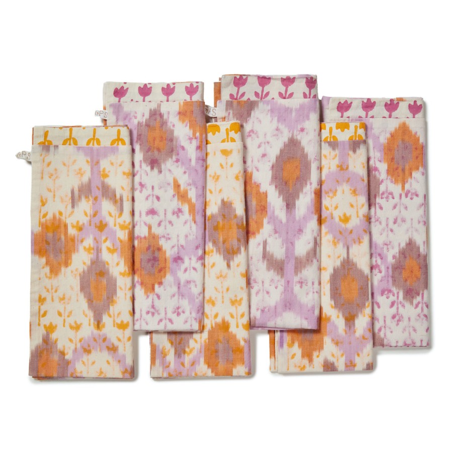 Gregory Parkinson Surround Ikat Napkins - Lavender Honey Petal Best