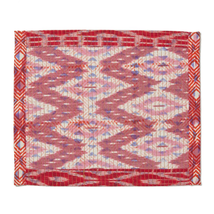 Gregory Parkinson Surround Ikat Placemats - Petal Blush Zig Zag Hot