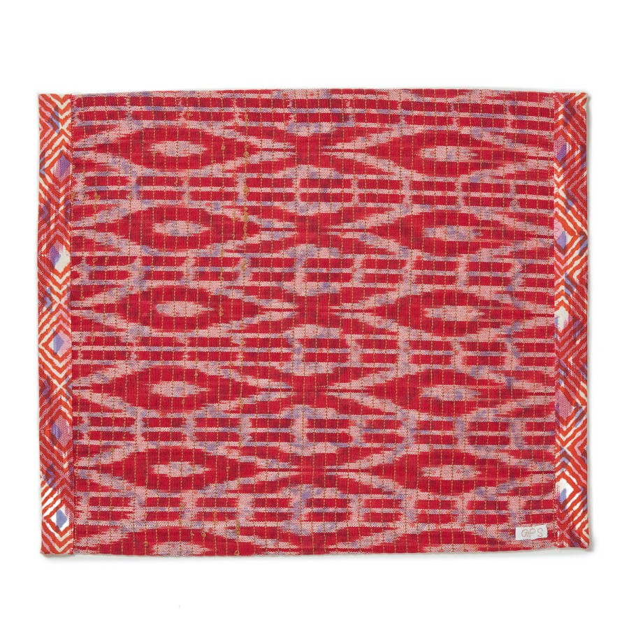 Gregory Parkinson Surround Ikat Placemats - Petal Blush Zig Zag Hot