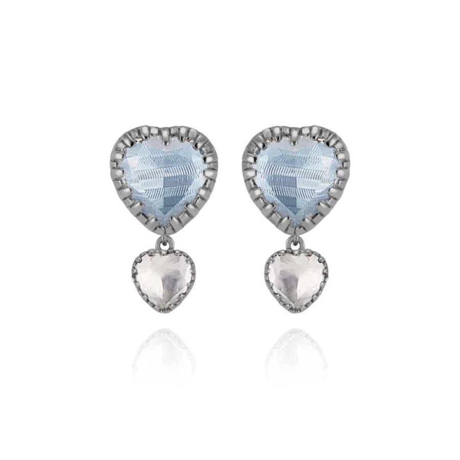 Larkspur u0026 Hawk Valentina 'I Love Ny' 2-Drop Emoji Earrings - Chambray Foil Online