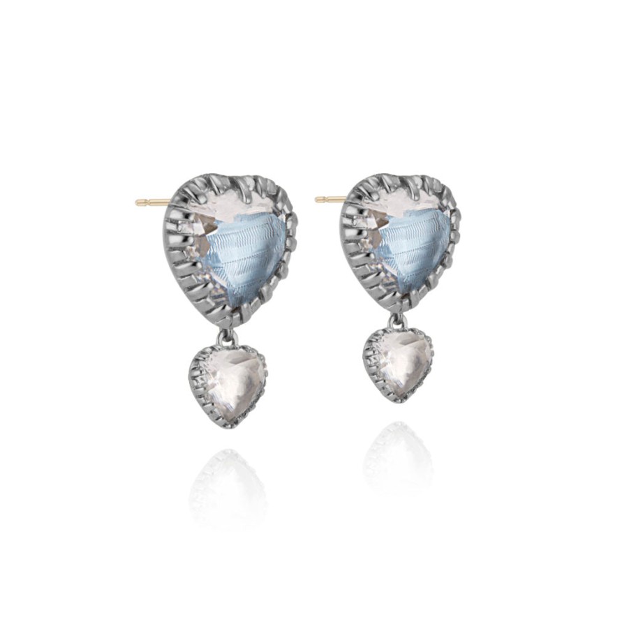 Larkspur u0026 Hawk Valentina 'I Love Ny' 2-Drop Emoji Earrings - Chambray Foil Online