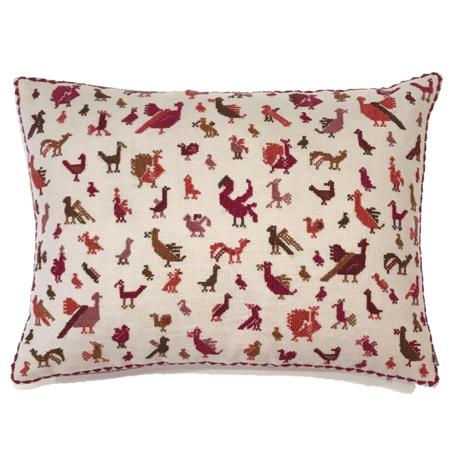 Kissweh Embroidered Pillow - Birds Autumn Clearance