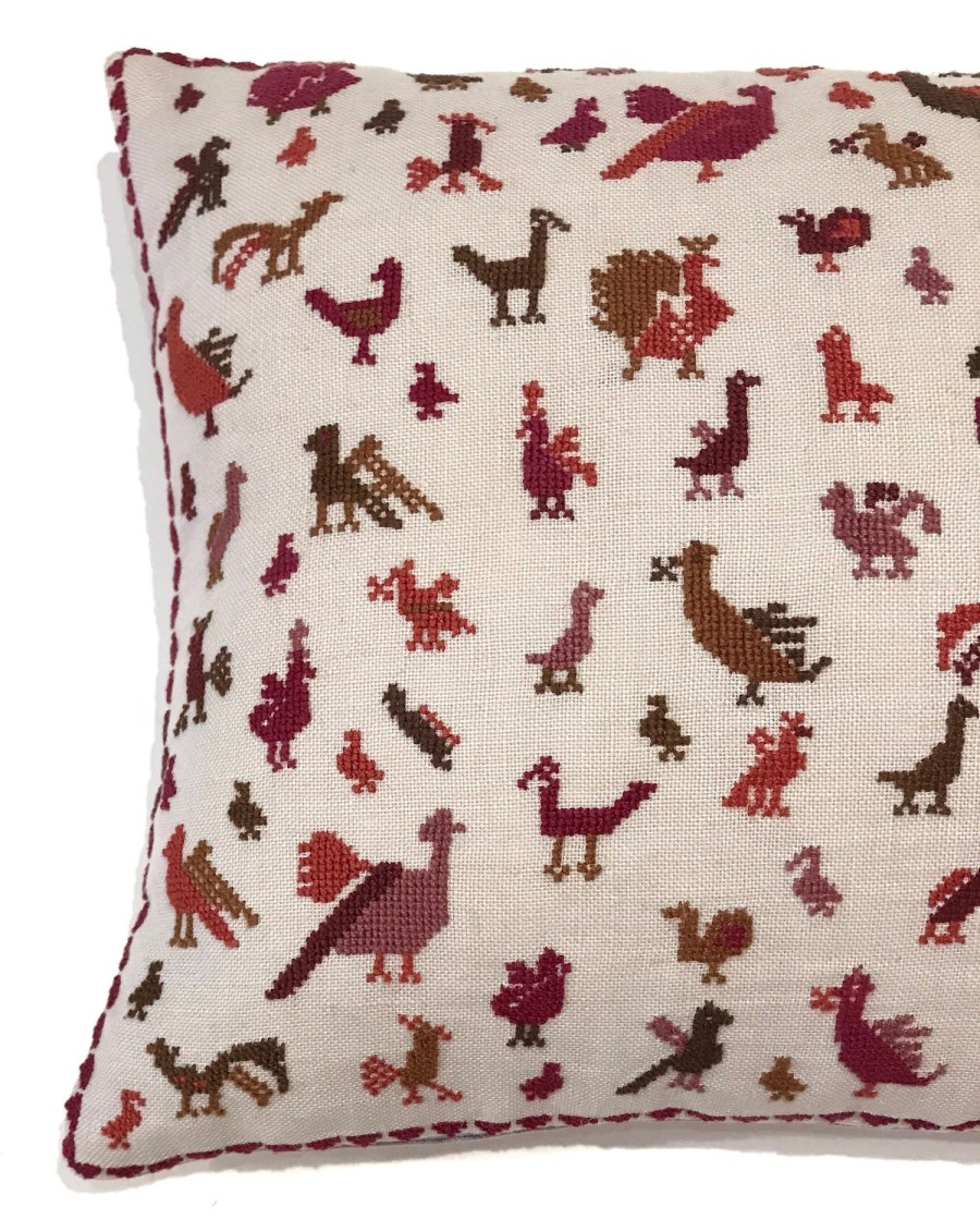 Kissweh Embroidered Pillow - Birds Autumn Clearance