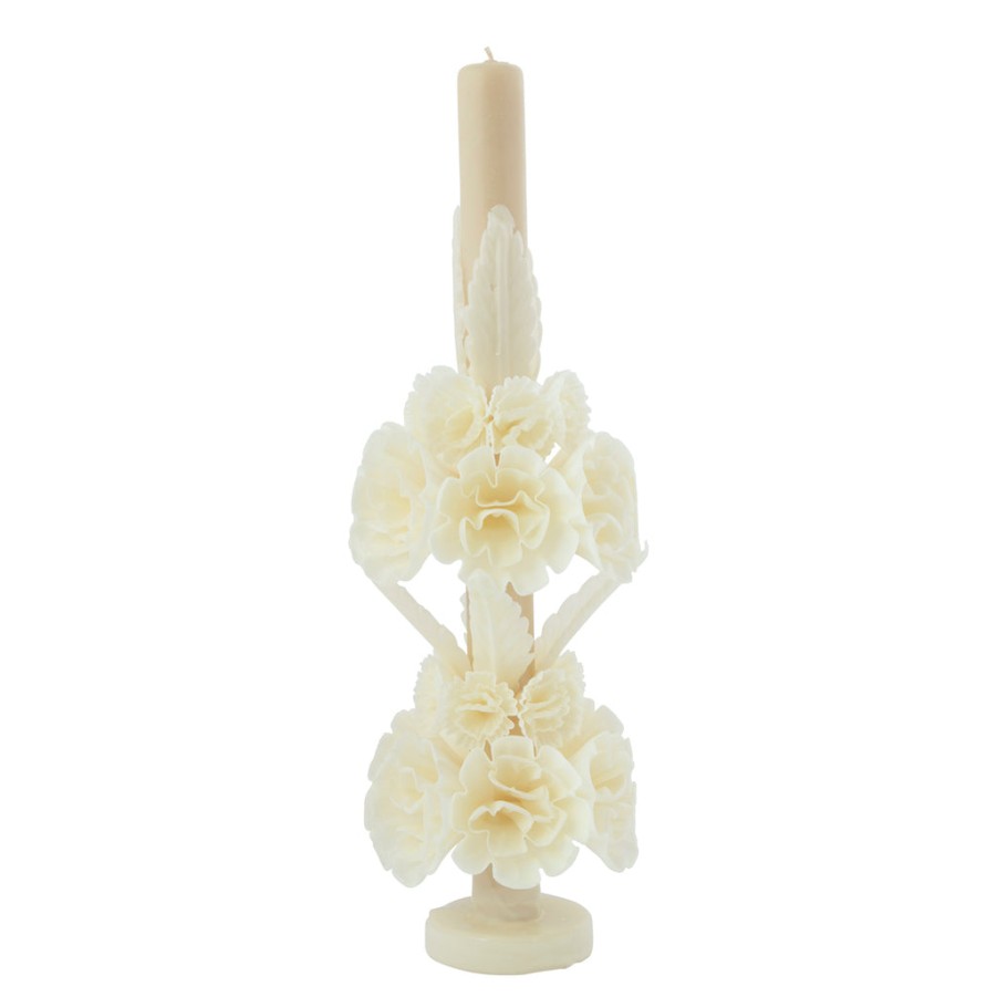 Rarities Oaxacan Floral Candle - Ivory Wholesale