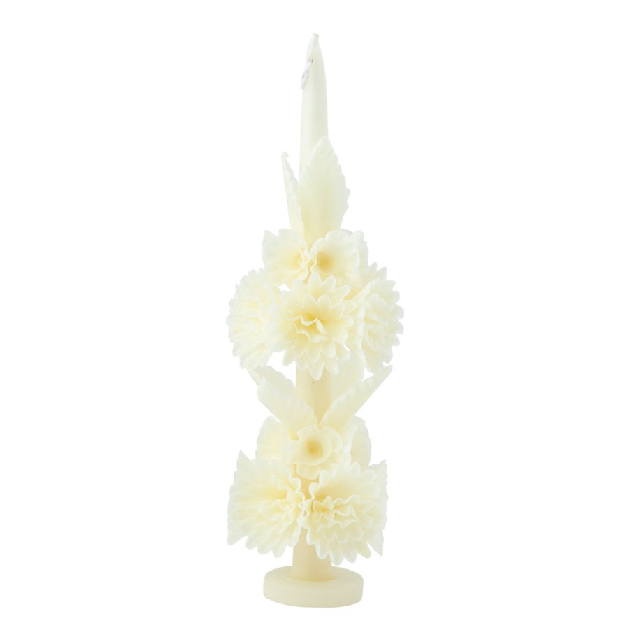 Rarities Oaxacan Floral Candle - Ivory Wholesale