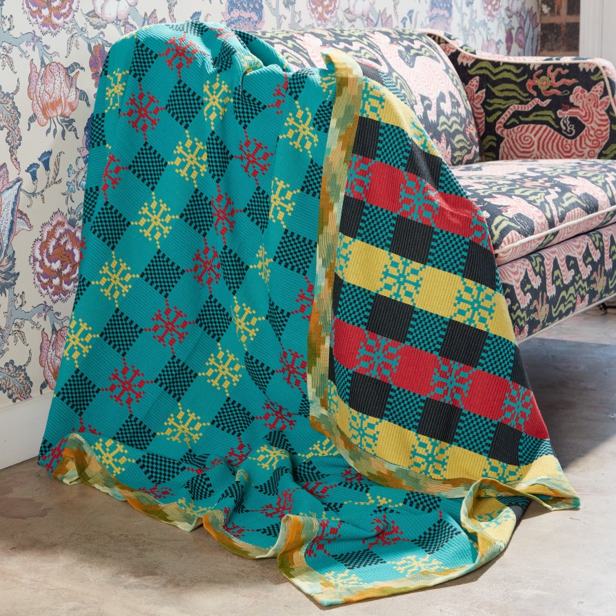 Gregory Parkinson Surround Assamese Cotton Blanket - Julep Summer Snowflake Best