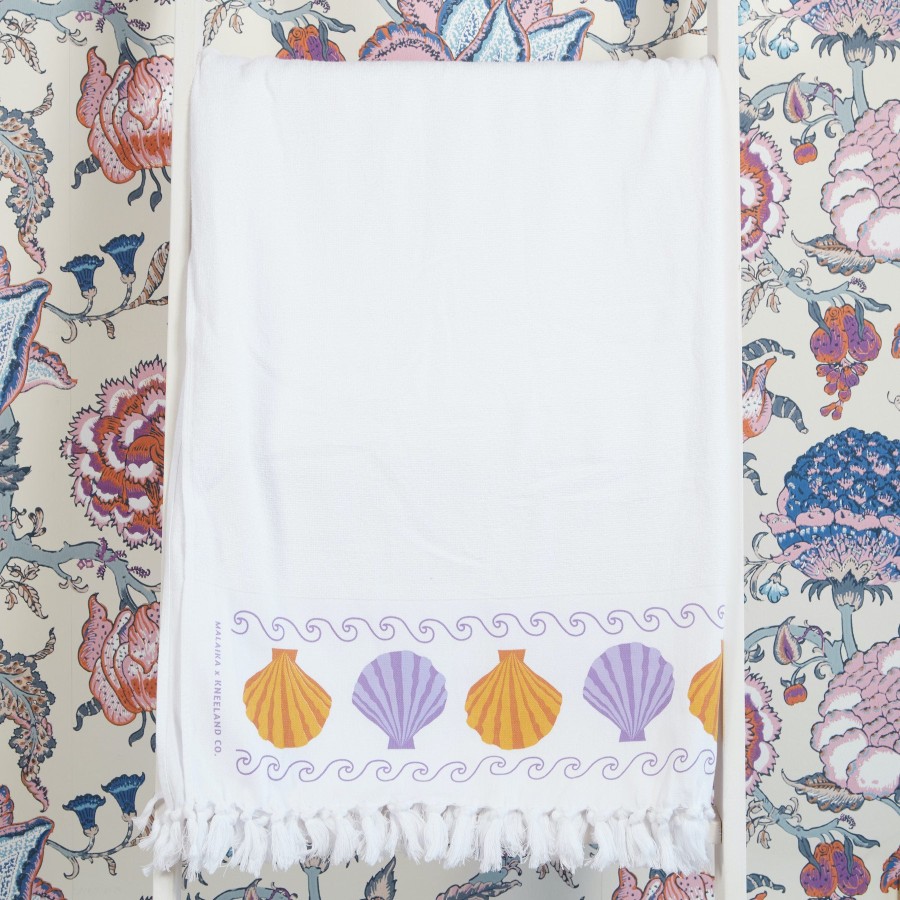 Malaika Seashell Towel - Golden Lilac White Wholesale