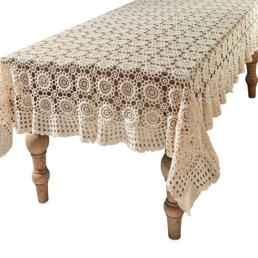 Malaika Silsila Crochet Tablecloth - Ecru New