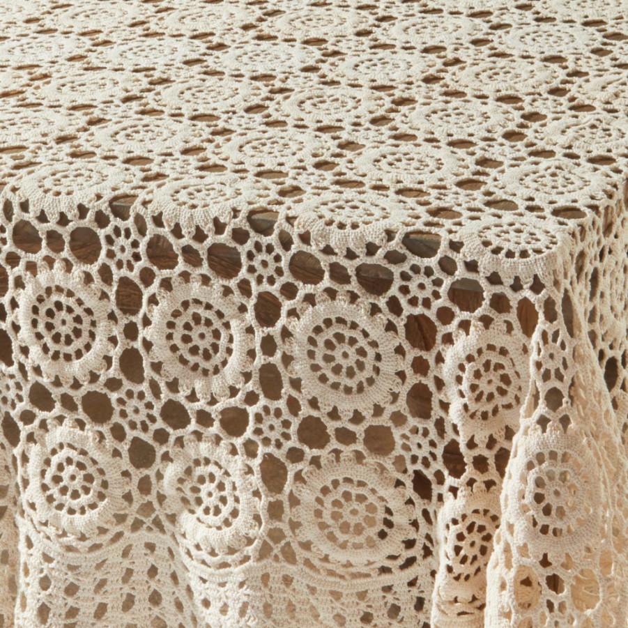 Malaika Silsila Crochet Tablecloth - Ecru New