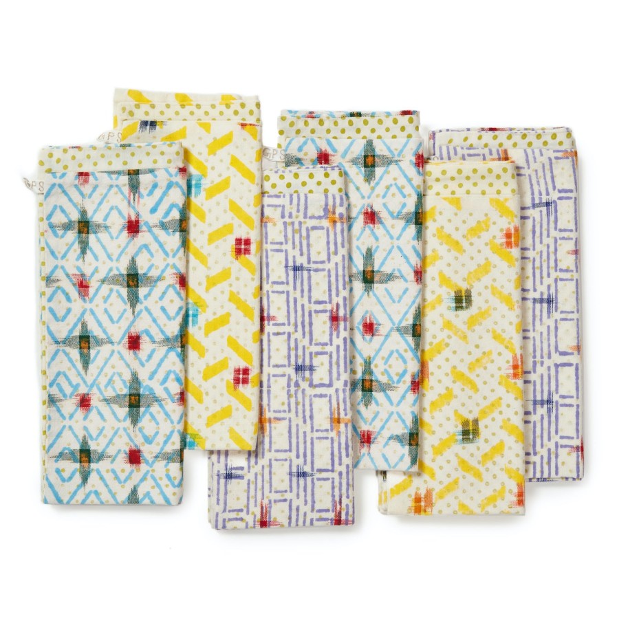 Gregory Parkinson Surround Ikat Napkins - Geometric Voltage Hot