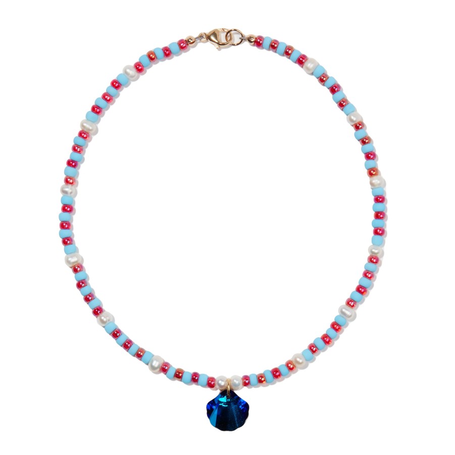 Sjo Jewelry La Concha Necklace - Capri Blue Wholesale