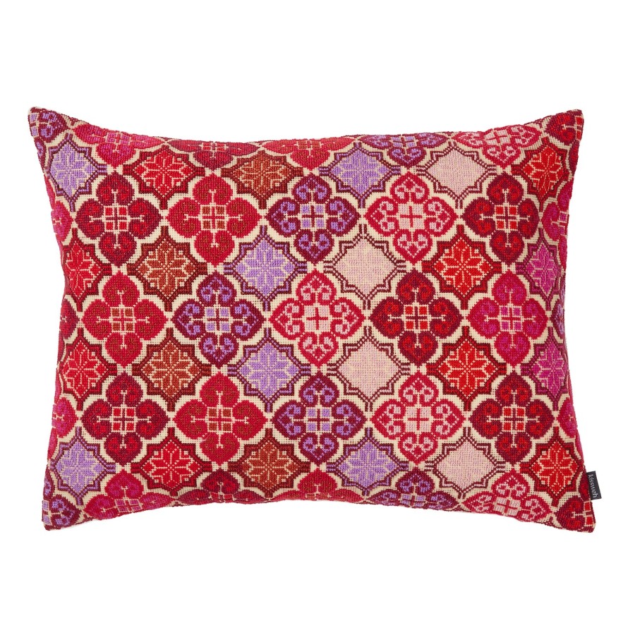 Kissweh Embroidered Pillow - Moon Of Ramallah Carmine Online