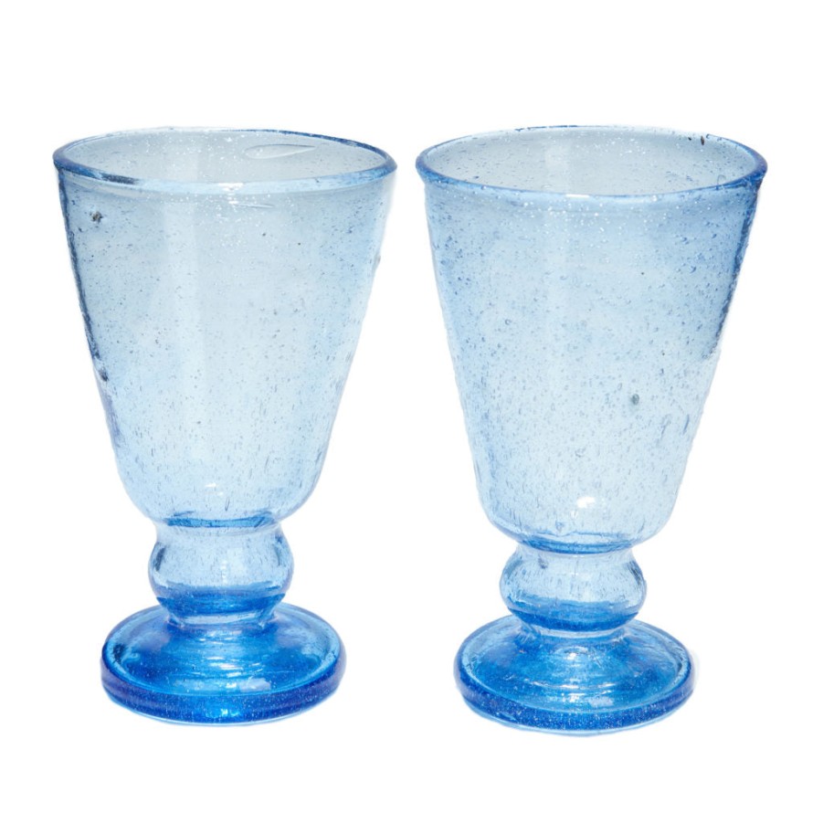 Malaika Sultan Wine Glasses - Blue Hot