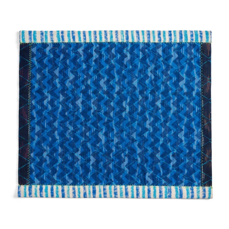 Gregory Parkinson Surround Ikat Placemats - Zig Zag Ocean Blue New