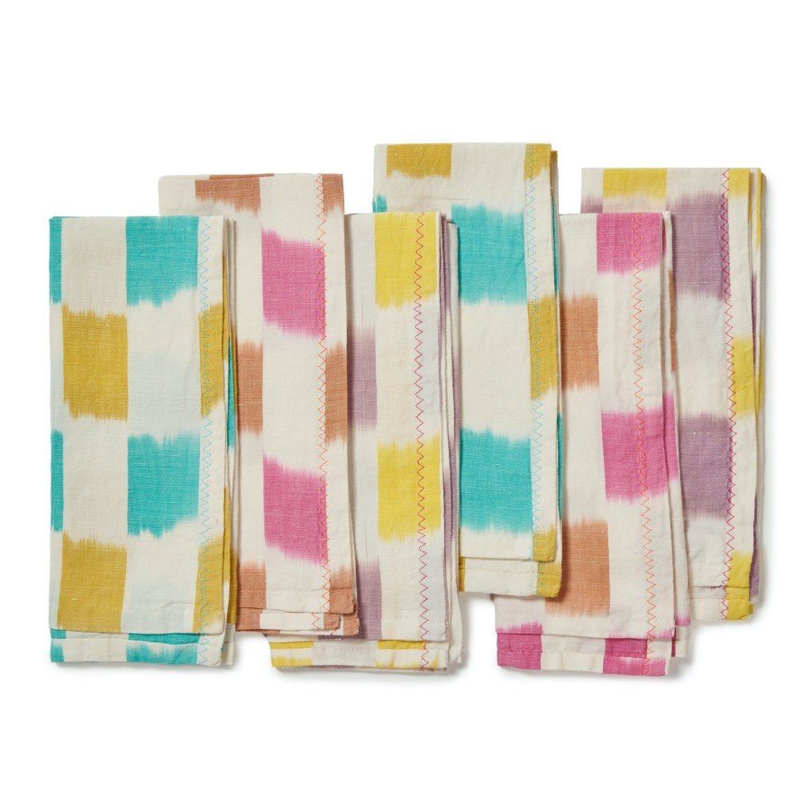 Gregory Parkinson Surround Ikat Napkins - Candy Checkerboard New