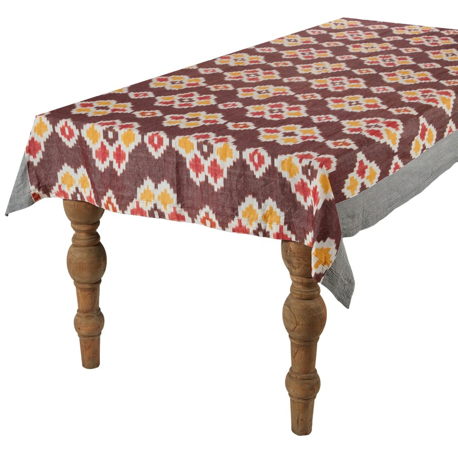 Gregory Parkinson Surround Ikat Tablecloth - Sunflower Mahogany New