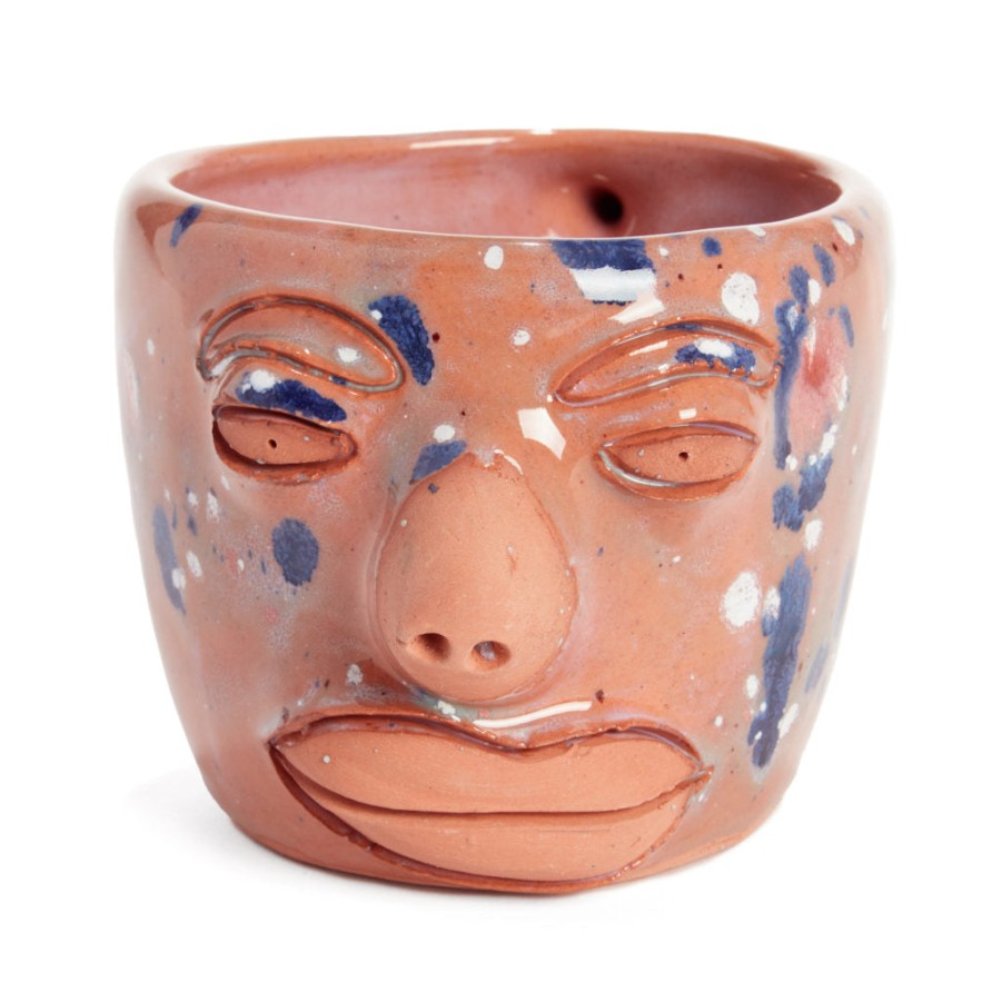 Cara de Planta Face Mug - Blue And White Dot Clearance