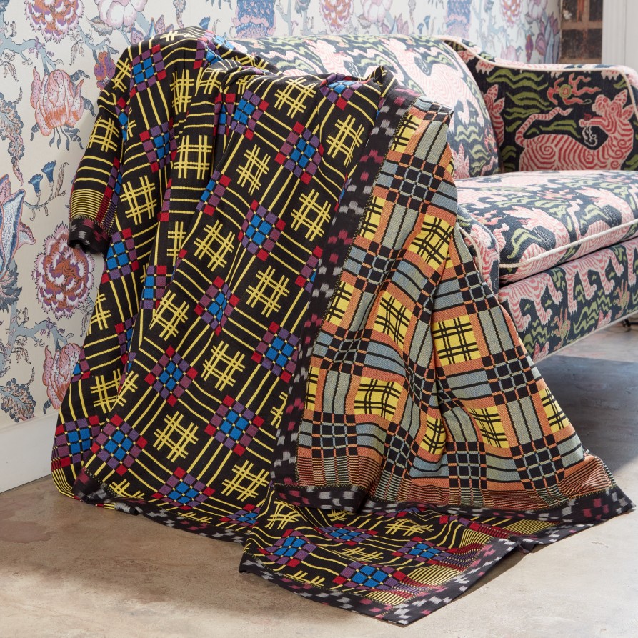 Gregory Parkinson Surround Assamese Cotton Blanket - Midnight Brights Wholesale