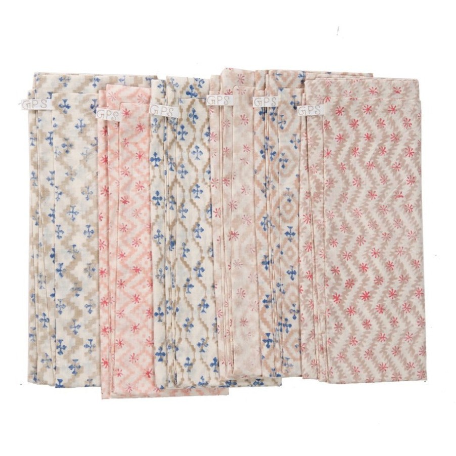 Gregory Parkinson Surround Block-Printed Napkins - Dusted Pastel Clearance