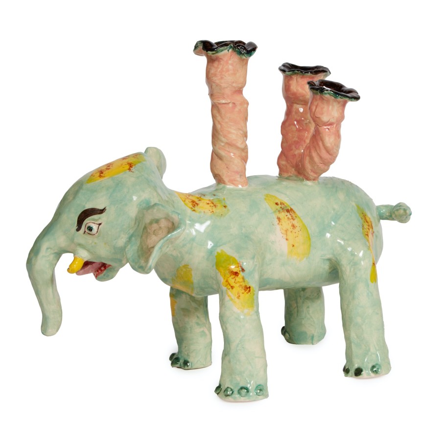 Claudia Rankin Elephant Candelabra New