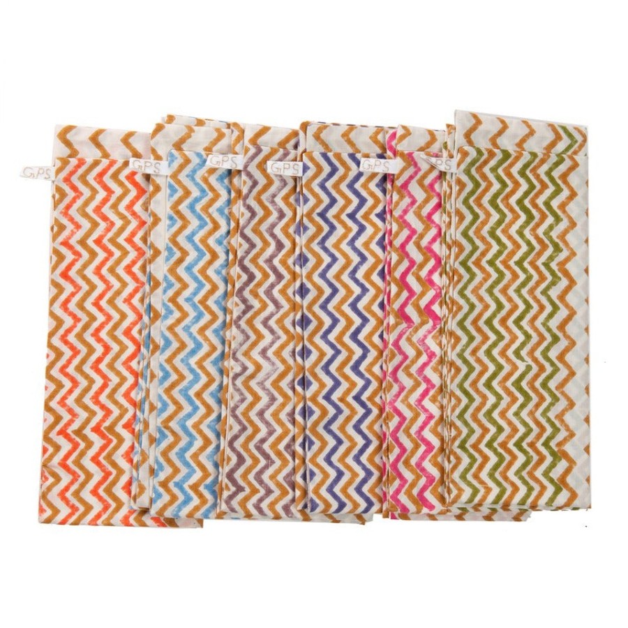 Gregory Parkinson Surround Block-Printed Napkins - Zig Zag Party Best