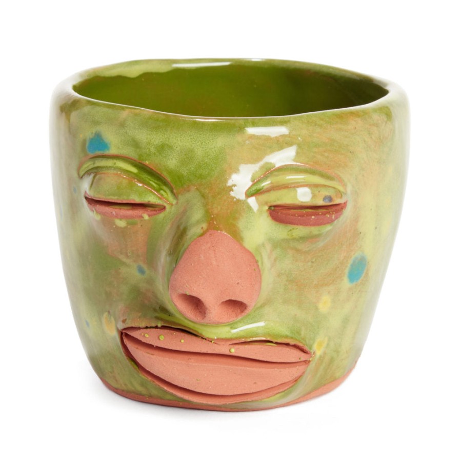 Cara de Planta Face Mug - Green And Blue Dot Online