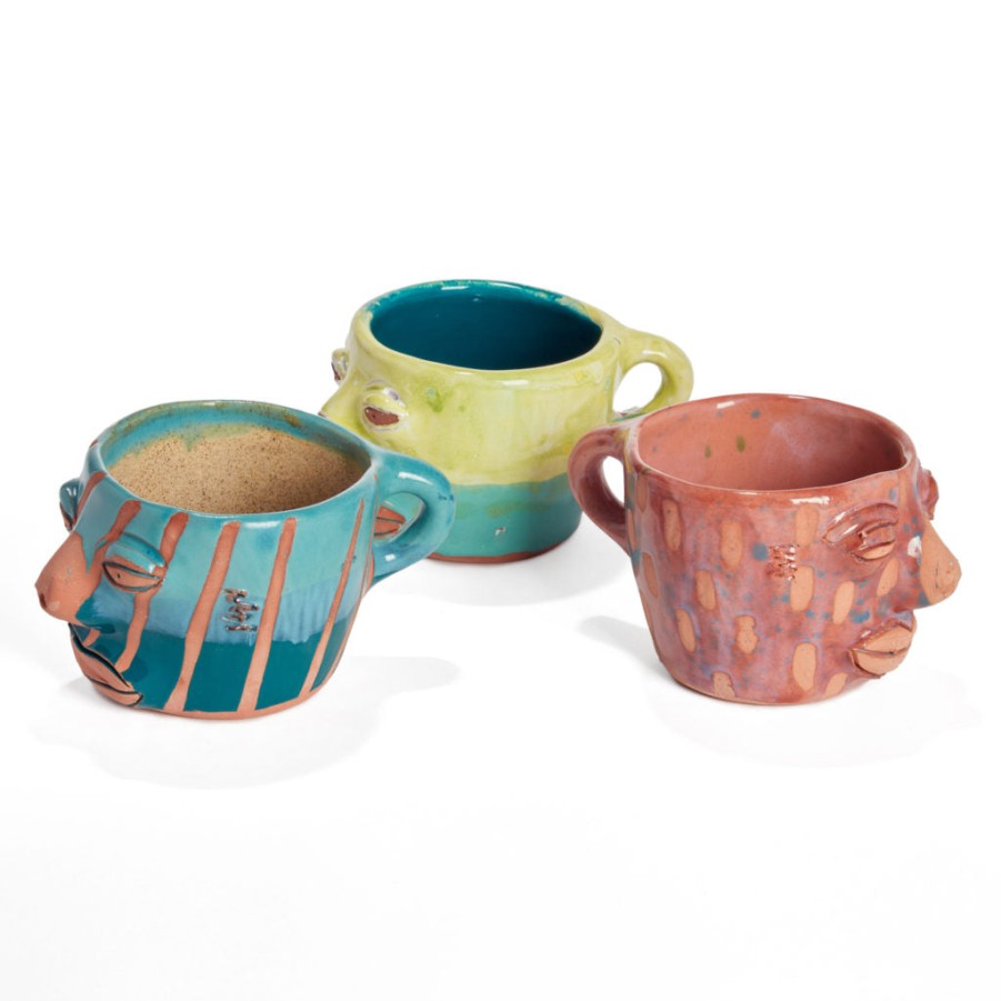 Cara de Planta Face Mug - Green And Blue Dot Online