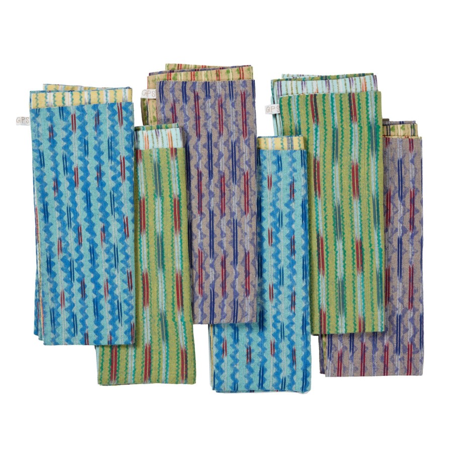 Gregory Parkinson Surround Ikat Napkins - Ocean Glass Hot