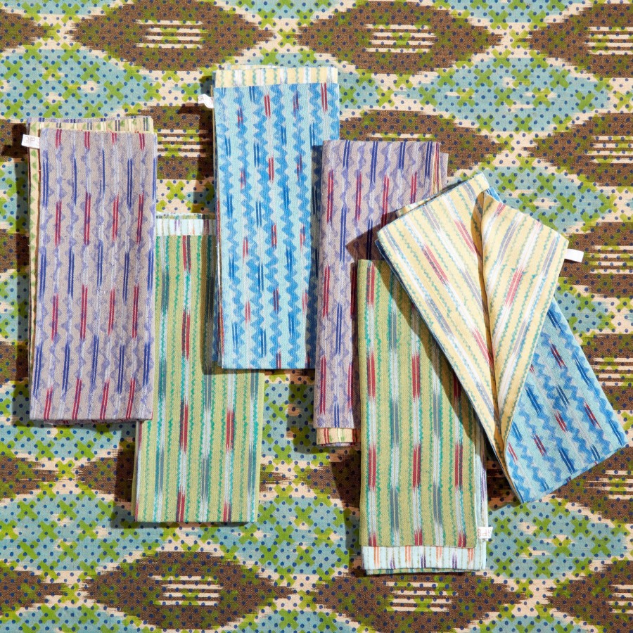 Gregory Parkinson Surround Ikat Napkins - Ocean Glass Hot