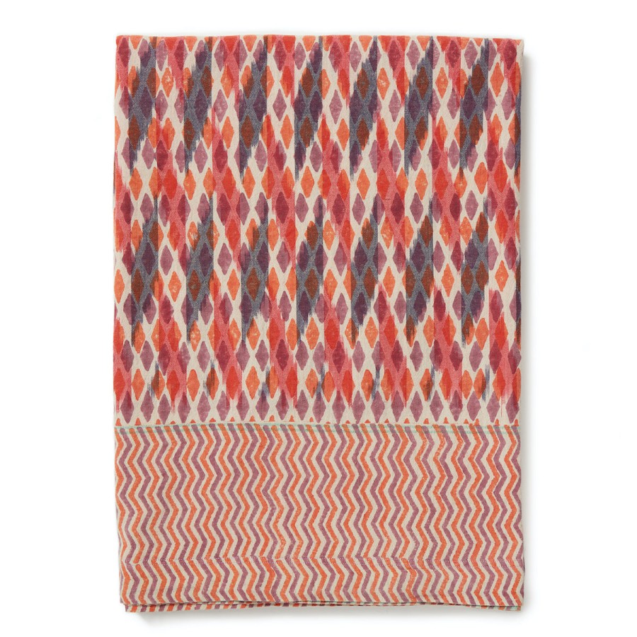 Gregory Parkinson Surround Ikat Tablecloth - Sunset Cyclamen Hot